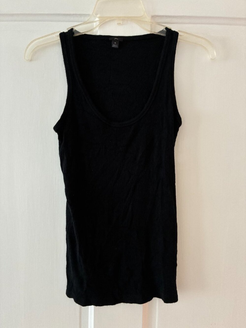 J.Crew Black Ribbed Modal Scoop Neck Tank Top Size Small